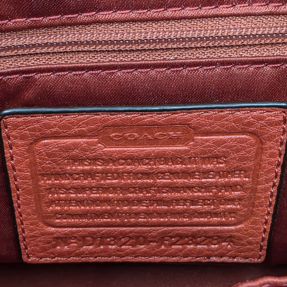 Coach Park Carrie Tote Cranberry Red Orange Pebbled Leather F23284 👜 - Picture 7 of 11